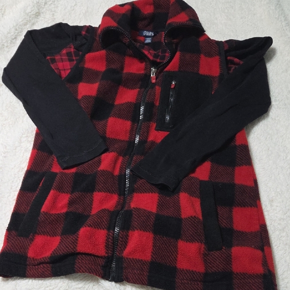 Chaps Tops - OshKosh B'gosh Red and Black Plaid Hoodie